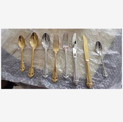 China DC011-11 Amazon Success Contemporary Stainless Steel Flatware Gold Plated Silverware Dinnerware for sale