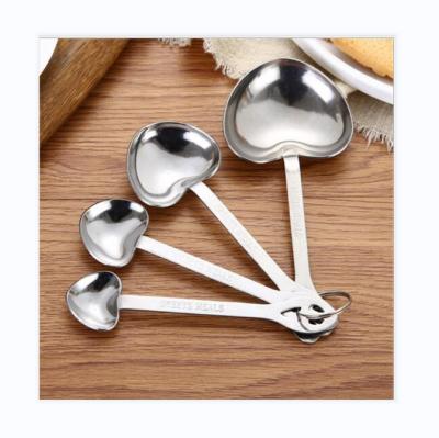 China SDC038 Viable Heart Shape Stainless Steel Silver Metal Doser Set Different Capacity Available for sale