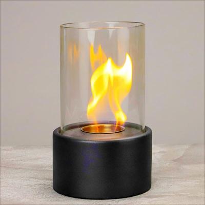 China Factory price tempered glass bio fire top table lamp smokeless fire pit modern cheap modern ethanol table fireplace with good quality for sale