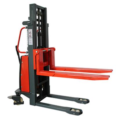 China Garment Shops Semi Electric Manual High Quality Forklift Truck Manual Pallet Stacker for sale