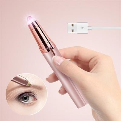 China Professional Mini Portable USB Electric Eyebrow Epilator Eyebrow Shaper Shaver Razor Trimmer For Make Up Painless Hair Removal for sale