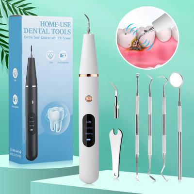 China Convenient Electric Ultrasonic Whitening Tooth Stain Remover Dental Calculus Scaler Dental Calculus Remover LED Teeth Whitening Cleaning Tools for sale