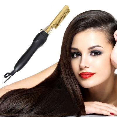 China Comfortable Hair Straightener Flat Irons 2 in 1 Hot Comb Hair Comb Hot Hair Curling Curling Iron Hair Curler Straightening Comb for sale