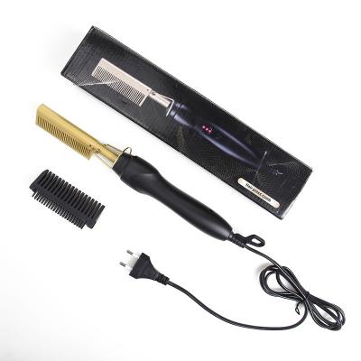 China Comfortable Multifunctional Hair Straightener Hot Heating Comb Flat Irons 2 in 1 Straight Electric Hair Styler Wrinkling Curling Iron Comb for sale