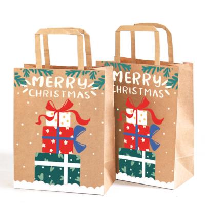 China Recycled Materials Custom Printing Gift Bags Coated Luxury Christmas Kraft Paper Bag Shopping Packaging Bag for sale