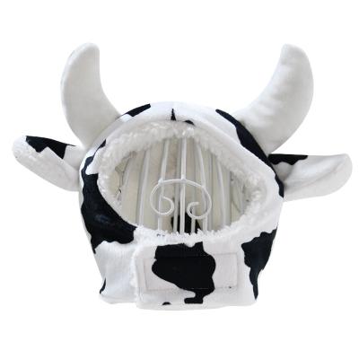 China Viable Pet Halloween Costume Products Cows Train Pet Clothing Set Headgear And Collar Pet Cosplay Apparel Props for sale