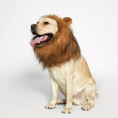 China Viable Halloween Jewelry Dogs Become Lion Headwear Creative Funny Lion Headwear Dog Wigs for sale