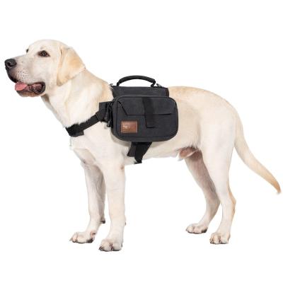 China Manufacturers Products White Walk Service Durable Eco Friendly Durable Adjustable Dog Backpack Tactical Dog Harness With Pockets for sale