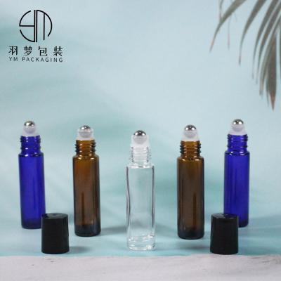 China Unique personal care essential oil bottles glass rollon bottle 10ml with stainless steel ball for sale