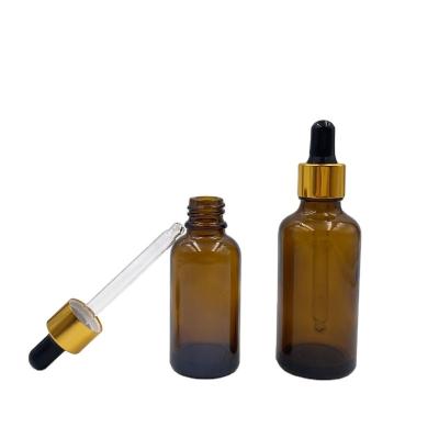 China Personal Care Packaging Luxury Cosmetic Empty Essential Oil Dropper 30ml Glass Bottle Rose Gold for sale