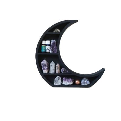 China Rustic Moon Shelf Moon Phase Rays Crystal Display Geometric Shelf for sale