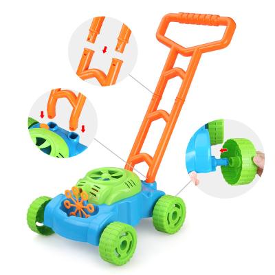 China Hot Sale Plastic Bubble Cutter Lawn Games Music Bubble Blower Machine Toy Baby Blowing Tank Car For Toddlers Kids for sale