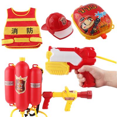 China Role Play Toy Funny Pretend Games Little Firefighter Suit Playing House Apparels for Kids Firefighting Role Playing Outdoor Toy Kit for sale