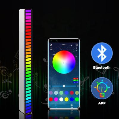 China Sensitive Sounds App Controlled Rechargeable RGB Sound Music Levels Light, 32 Bit RGB Control Music Pickup Colorful Led Rhythm Light Sound Lamp for sale