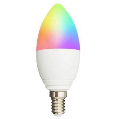 China RGB Wifi Light Bulb E14 Zigbee3.0 Smart Home RGBCW Candle Light Bulb Dimmable and Compatible with Alexa Google Home Smart Lighting E14 5W for sale