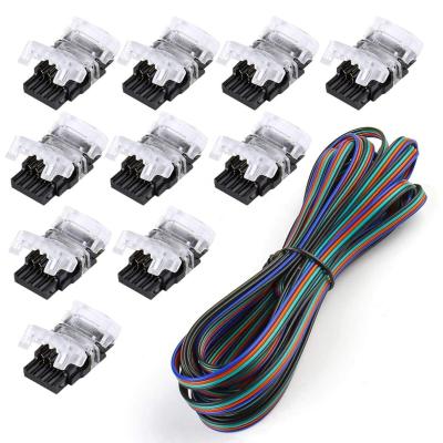 China Hotel / Shopping Mall /Decorative Lighting 2021 New 4 Pin 5050 RGB Corner Connector For Connecting Corner Strip 10mm 5050 Led Light RGB Color for sale