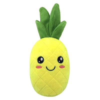 China Funny Dinner Pineapple Chew Resistance Plush Soft Stuffed Toys Squeaky Squeaky Dog Exercising Stuffed Toys for sale