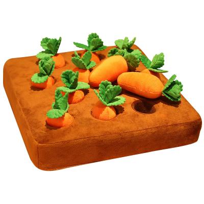 China Cute Funny Pet Viable Toy Interactive Snuffle Mat Plush Stuffed Dog Carrot Plush Toy Pull Radish Chew Toy Interaction for sale