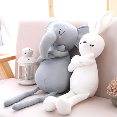 China Long Cartoon Arms And Legs Cute Knitted Bunny Rabbit And Elephant Plush Toy For Kids Classic Stuffed Toy For Home Decor Customized Color for sale