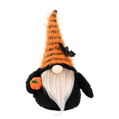 China 137g Pumpkin Halloween Gnomes Plush Toys Handmade Scandinavian Halloween Dwarf Gonks Faceless Doll Elf Ornaments for sale