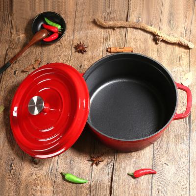 China Non-Stick Casserole Pot Non-Stick Pot Cast Iron Soup Pot Durable Enamel Coating Pot Round Classic Round with Knob Cover for sale