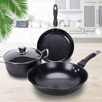 China Wholesale Sustainable Frying Pan Kitchen Paella Milk Carbon Granite Deep Grill Cookware Non-Stick Griddle Sets Stainless for sale