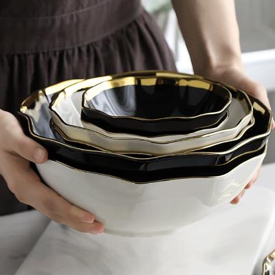 China 4-8.5 inch modern modern style ceramic bowl with creative irregular shape ice cream decoration noodle sauce bowl sets for sale