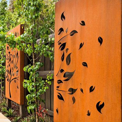 China ECO FRIENDLY High Quality Exterior Decoration Laser Cut Metal Screen Corten Steel Fence For Party Room Divider for sale