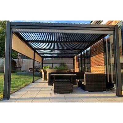 China Wholesale OEM/ODM Custom Remote Control Aluminum Factory Pergola Canopy Roof System Manual Waterproof Modern Gazebo Easily Assembled for sale