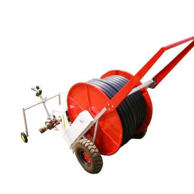 China Length low cost sprinkler spray machine / hose reel irrigation system for agriculture with water pump for sale