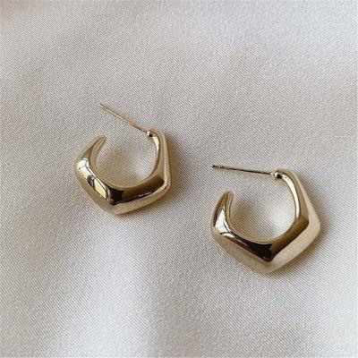 China Cute vintage fashion letter shape small druzy earring stud earring for women with brand logo for sale