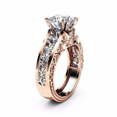 China The most popular FASHIONABLE alloy 14k rose gold ring for diamond ring jewelry gift engagement ring lab 14k diamond for sale