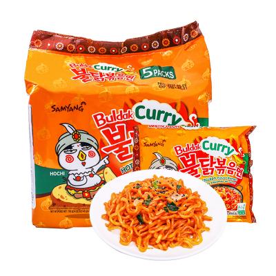 China Spicy Chicken Fried Noodles 140g*5packs buldak Gluten Free Korean Curry Ramen Food Chicken Ramen for sale