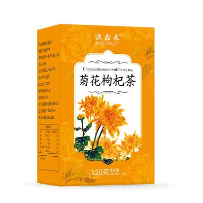 China Wolfberry tea 120g/box 12 fetal chrysanthemum chrysanthemum seed tea bags chrysanthemum chrysanthemum honeysuckle burdock osmanthus tea bags for sale