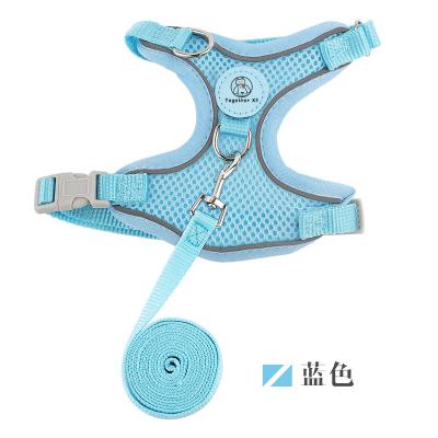 China Latest Design Custom Color Suede Fashion Dog Chest Strap Cat Harness Vest and Traction Leash for sale