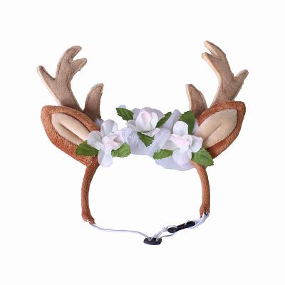 China Viable Wholesale Cute Elk Christmas Cat Dog Hat Headwear Pet Hair Accessories From Manufacturer for sale