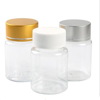 China Wholesale Sterilized 20ml PET Pill Plastic Transparent Medicine Capsules Bottles With Gold Silver Lid for sale