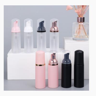 China 30ml-100ml Cosmetic Frosted White Pink Foam Bottles CHOIE Foaming Plastic Facial Detergent Soap Bottle Eyelash Shampoo Bottle for sale