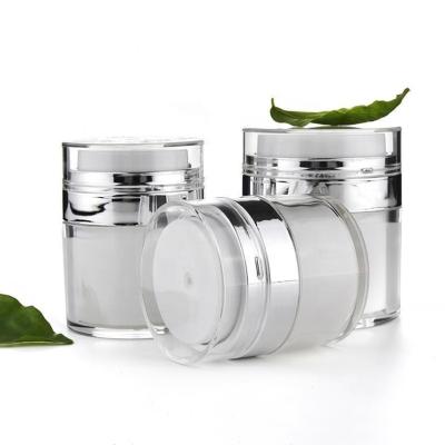 China Outstanding Luxury Plastic Cosmetic Container Airless Appearance Serum Jars 15-50ml Bottles With Pump Good For Essence Cream Lotion for sale