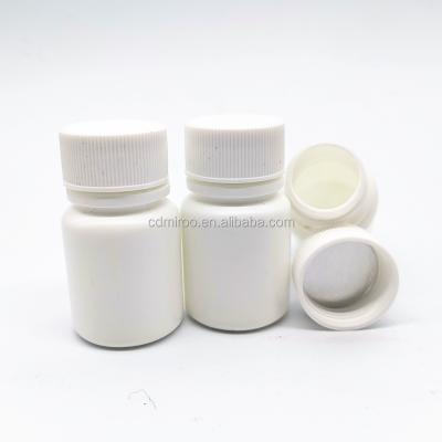 China 15ml 15g 15cc HDPE sterilized white pill bottle with screw cap and aluminum sealer for sale