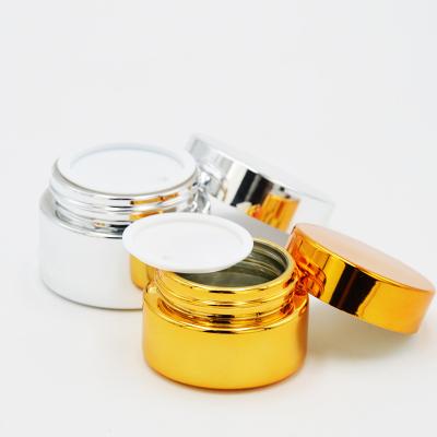 China Lotion. Skim and Make up 5g 10g 15g 20g 30g 50g Glass Cream Jars Empty Gold Silver Glass Containers Refillable Cosmetic Vials for Ointment Lotion Ointment for sale