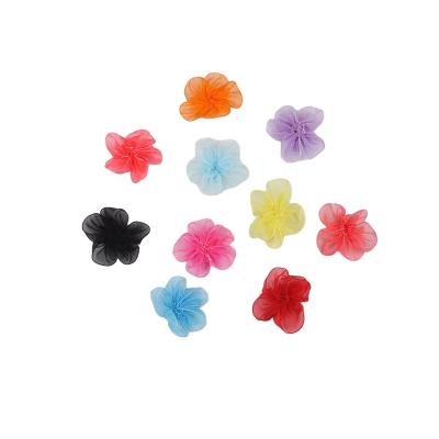 China Chinese Style Pearl Chiffon Flower DIY Hair Accessories Chiffon Flower Decoration Headband Without Hairpin for sale