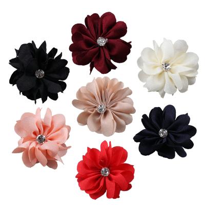 China Lovely Chinese Style Girl Clip With Flower Beaded Kids Fabric Chiffon Headwear Daily Drop Shipping for sale