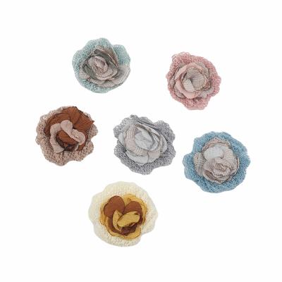 China Chinese style plant decoration fabric flower and leaf gauze decoration fabric handmade flower for sale