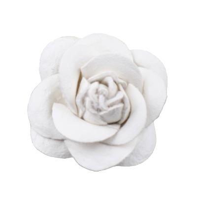 China Chinese Style Faux Leather Flower Wedding Boutique Chiffon Lotus Party Crafts Home Hair Accessories for sale