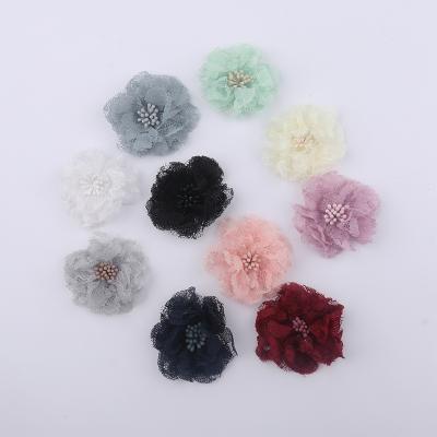 China Chinese style clothing bag decoration accessories DIY material factory direct sales lace flower heart flower for sale