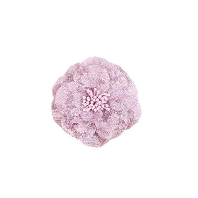 China Handmade Mini Peony Artificial Flower Lace Flower Head Hat Accessories Craft Flower Wedding Silk Home Decoration for sale