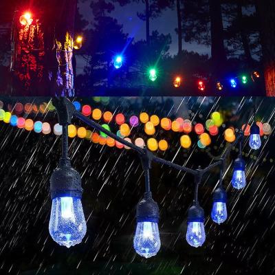 China Outdoor Party String Lights E27 Edison Bulb Connectable Serial Led Festoon Lights Color Changeable Led Smart Patio Waterproof S for sale