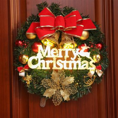 China New Christmas Indoor Decoration Lamp Merry Christmas Led Christmas Wreath Decoration Letter Modeling Lamp Pendant for sale