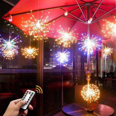 China Holiday Decoration Lighting Firework Led Copper Wire Strip Christmas String Lights Smart Christmas Lights With Remote Controller for sale